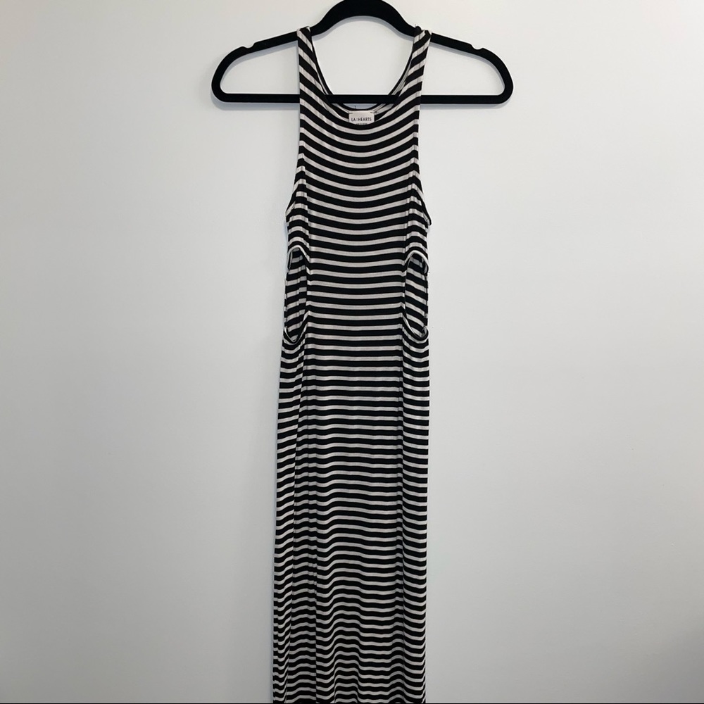 LA Hearts Maxi Striped Black and White Dress Size Small
